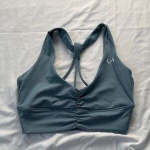 Women's Strappy Back Sports Bra - Slate Blue